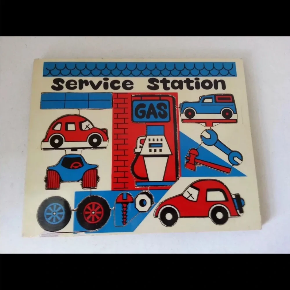 Vintage Mego Woody's Puzzle Blocks - Service Station